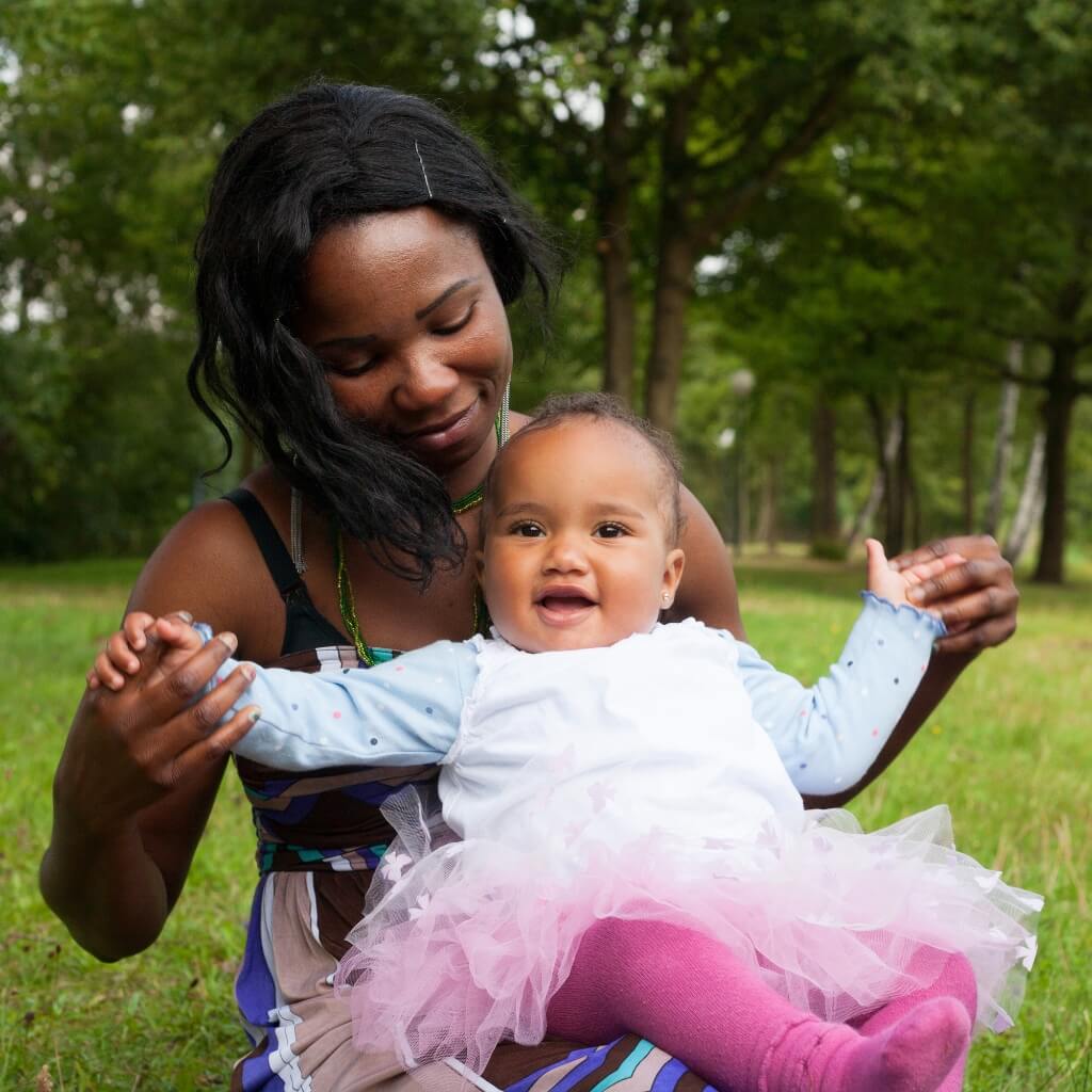 Daughter Smiling With Her Mom