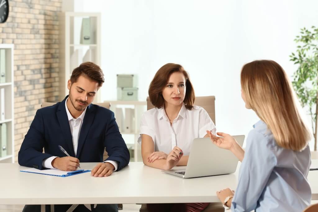 Lawyer Discussing With Her Client